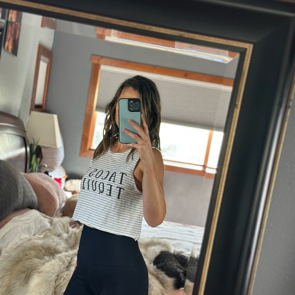 MINKPINK ‘ Taco & Tequila’ Striped Cropped Top - Size Small - Picture 2 of 8